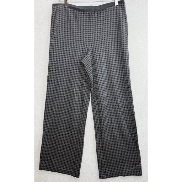 J. Jill Women's Plaid Ponte Full Length Pants Size Medium Gray Black Stretch - Picture 1 of 8